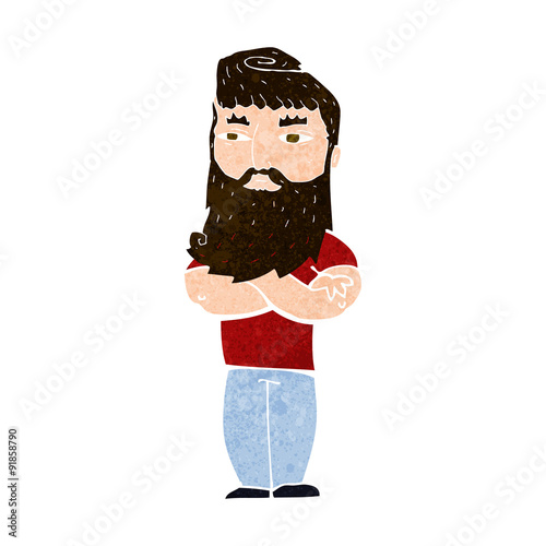 cartoon serious man with beard
