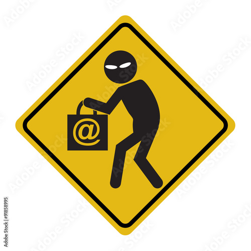 Hacker, Internet security concept. Thief symbol