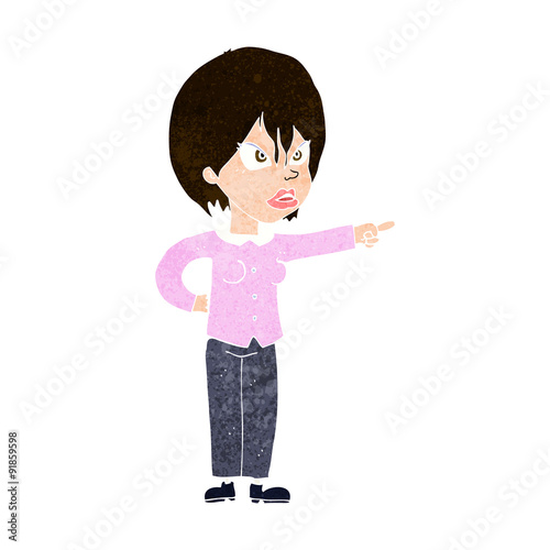 cartoon woman accusing