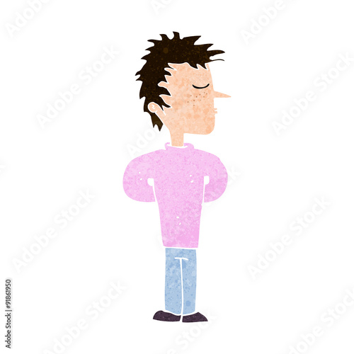 cartoon man ignoring