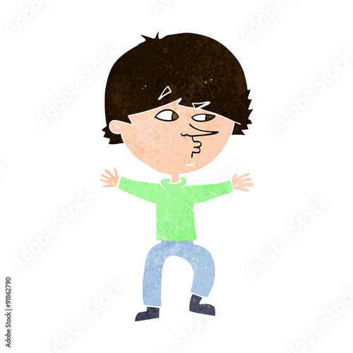 cartoon suspicious man