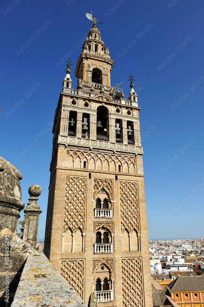 Gothic building technique, buttresses of the cathedral of Seville, Andalusia, Spain
