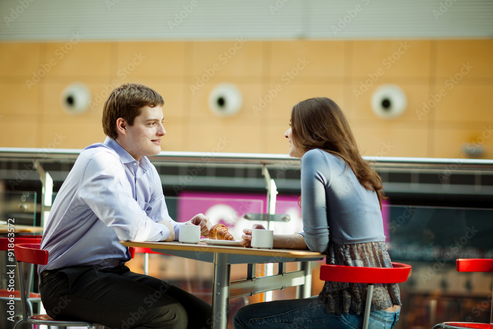 young couple in cafe young couple in cafe
