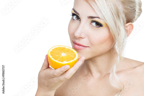 girl with orange