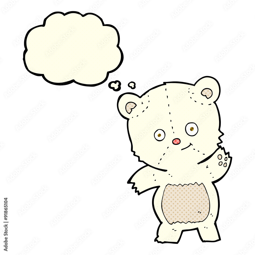 cute polar bear cartoon with thought bubble cute polar bear cartoon with thought bubble
