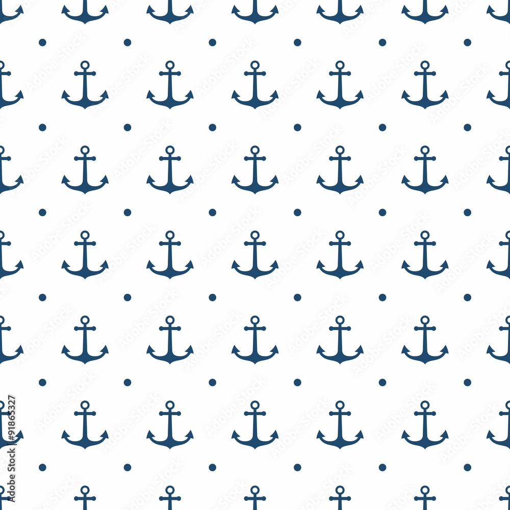 Hipster pattern seamless background with anchor