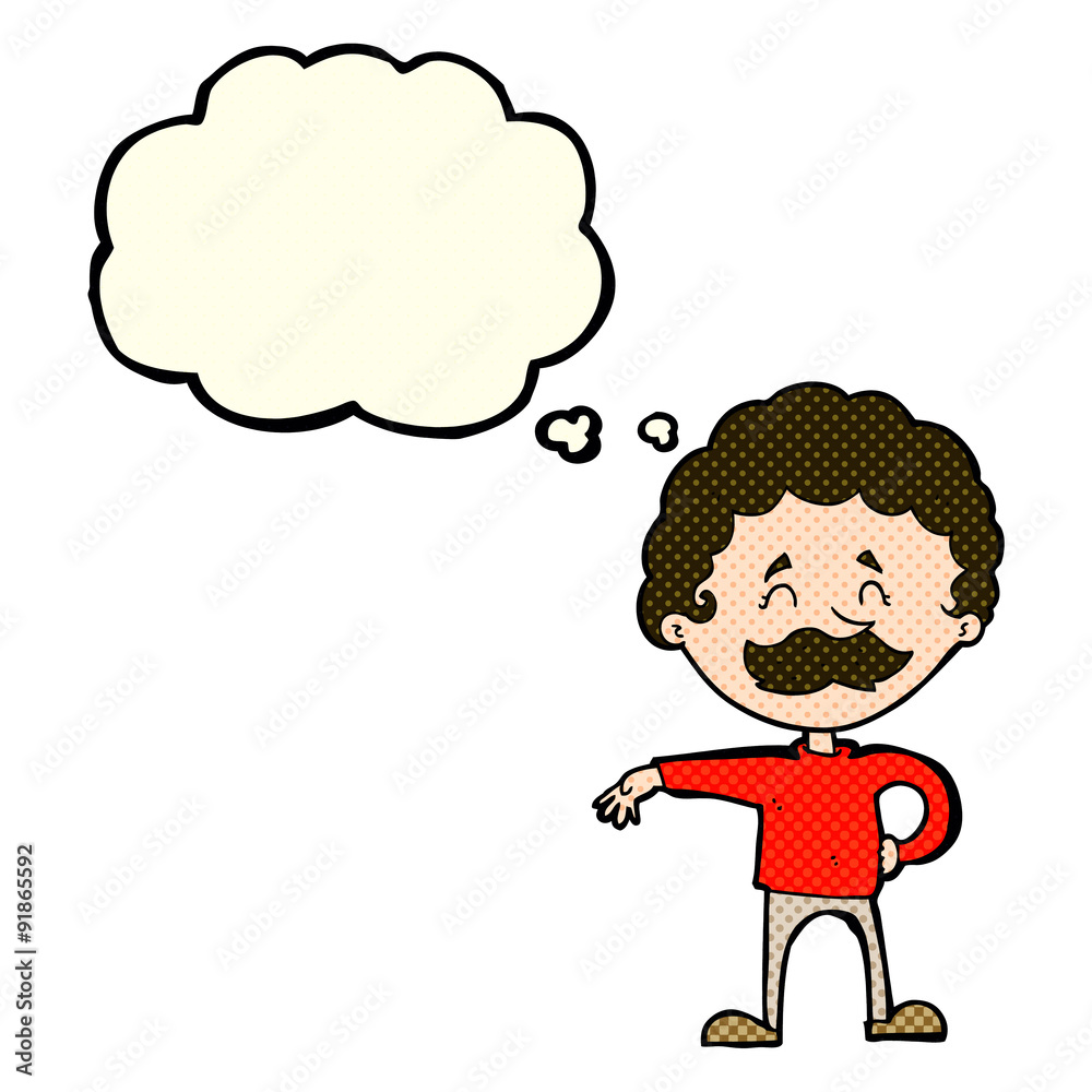 cartoon man making camp gesture with thought bubble cartoon man making camp gesture with thought bubble