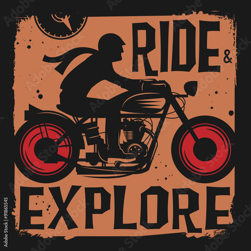 Vintage Motorcycle adventure poster