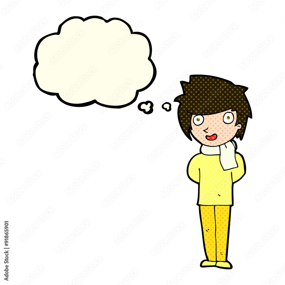 cartoon friendly man with thought bubble cartoon friendly man with thought bubble