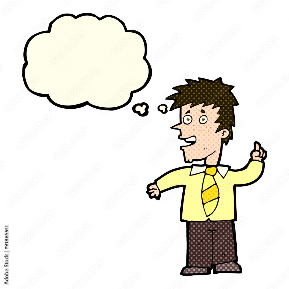 cartoon man with idea with thought bubble cartoon man with idea with thought bubble