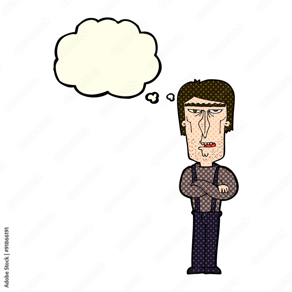 cartoon angry man with thought bubble cartoon angry man with thought bubble
