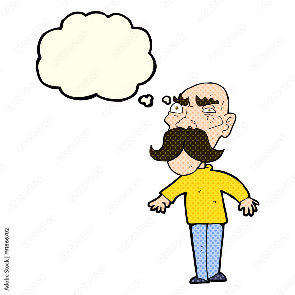cartoon angry old man with thought bubble cartoon angry old man with thought bubble