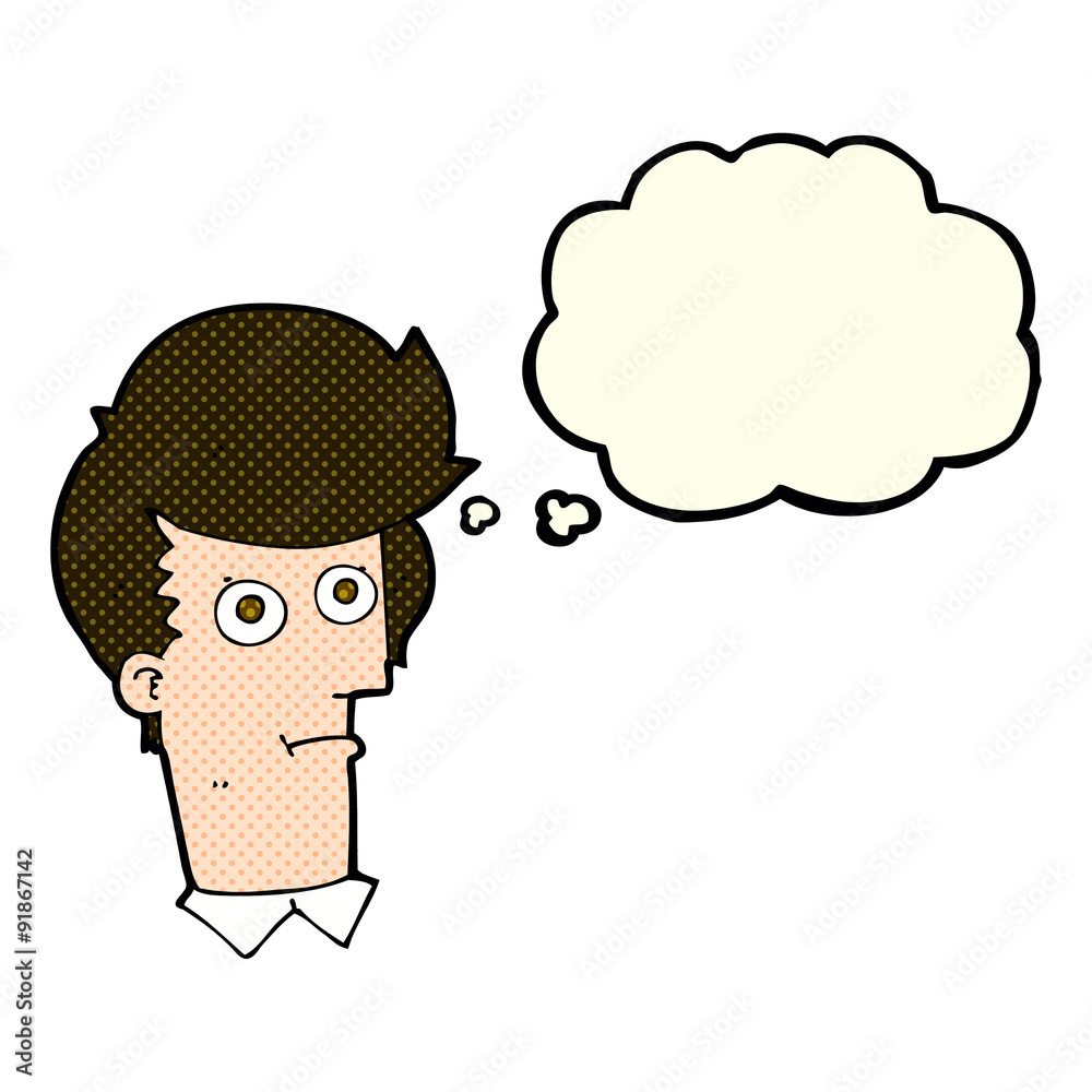 cartoon staring face with thought bubble cartoon staring face with thought bubble