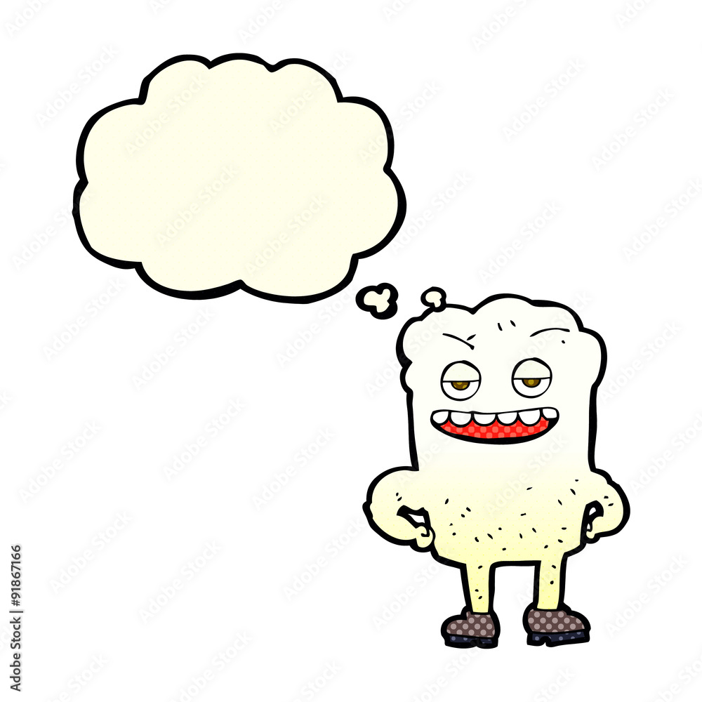 cartoon tooth looking smug with thought bubble cartoon tooth looking smug with thought bubble