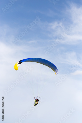 parachutist in the sky