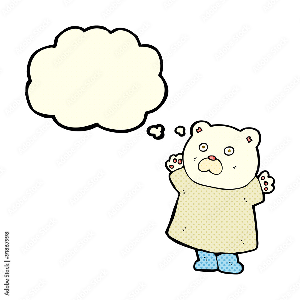 funny cartoon polar bear with thought bubble funny cartoon polar bear with thought bubble