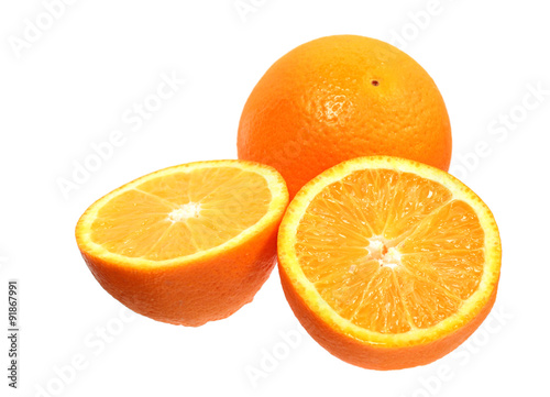 Full orange fruit and segments