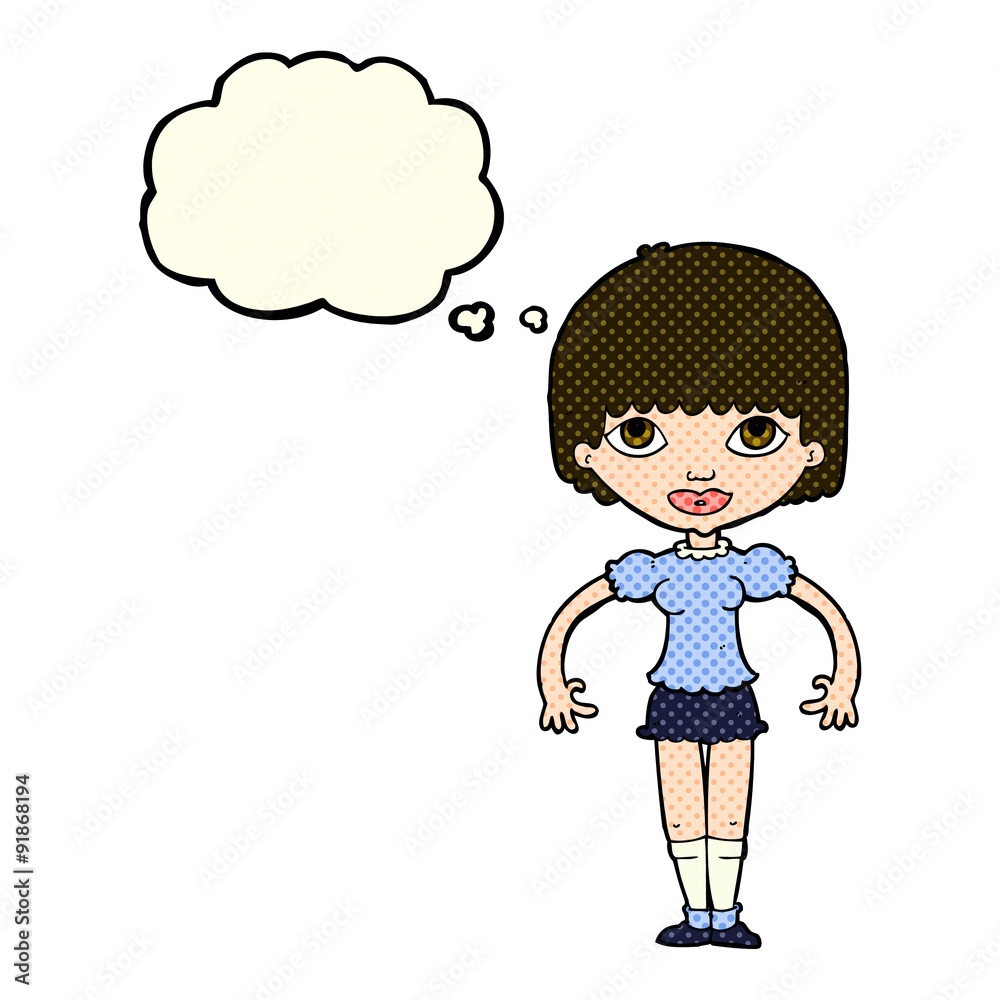 cartoon girl with thought bubble cartoon girl with thought bubble