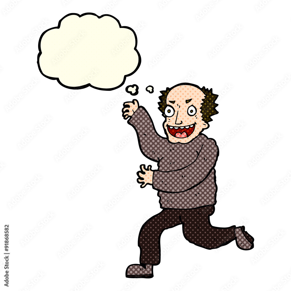 cartoon evil old man with thought bubble cartoon evil old man with thought bubble