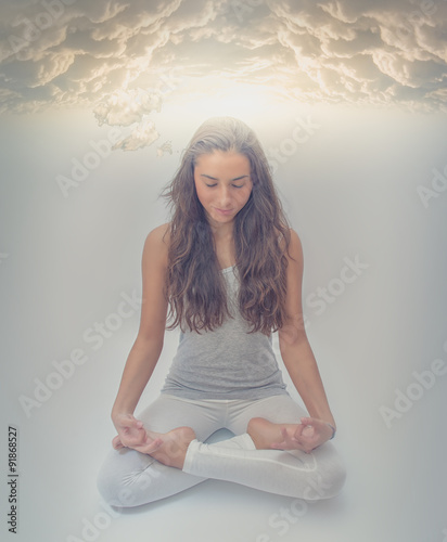 Into the clouds - Lotus meditation - Yoga energy position