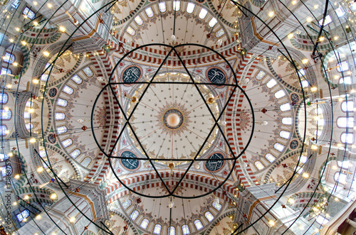 Interior of the Fatih Mosque in Istanbul, Turkey