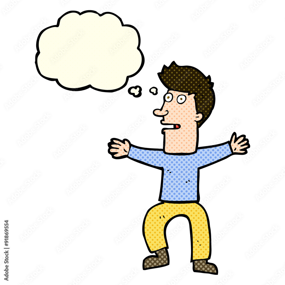 cartoon startled man with thought bubble cartoon startled man with thought bubble