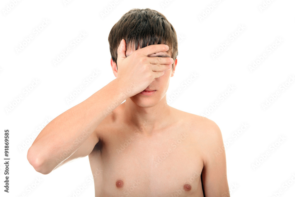 Young Man close the Eyes Young Man close the Eyes
