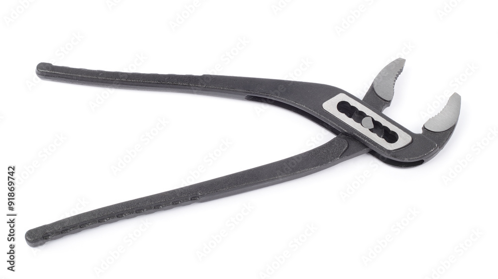 Striped pliers isolated on white background Striped pliers isolated on white background