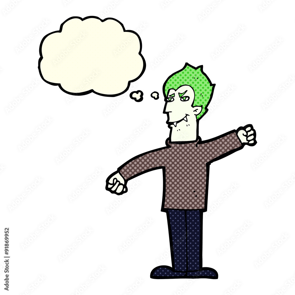 cartoon vampire man with thought bubble cartoon vampire man with thought bubble