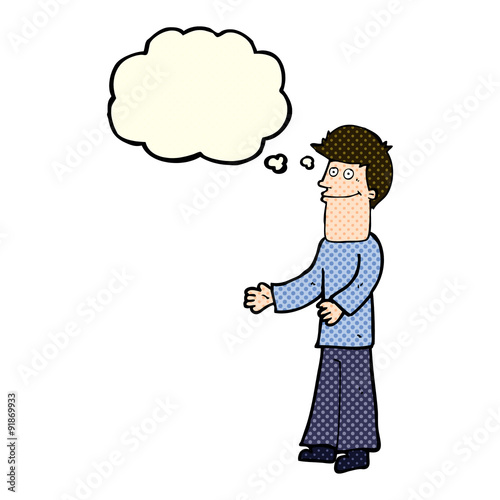 Wallpaper Mural cartoon man shrugging shoulders with thought bubble Torontodigital.ca