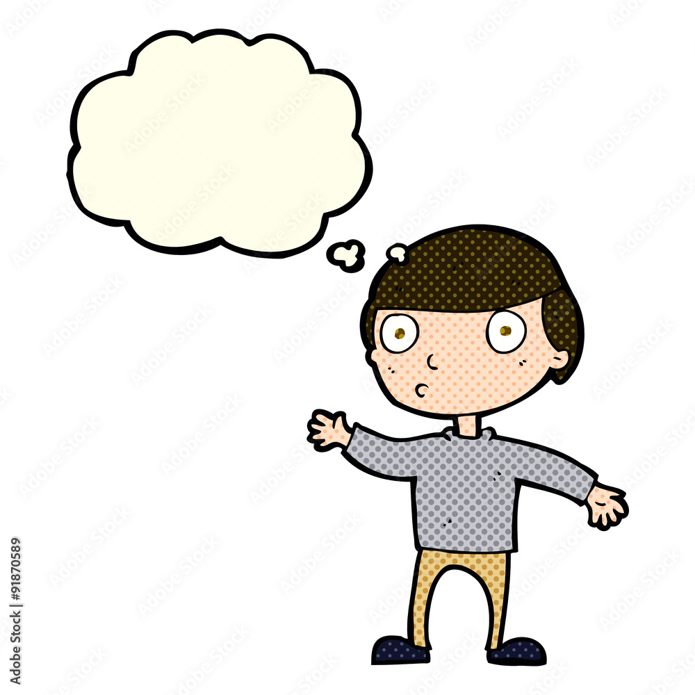 cartoon waving man with thought bubble cartoon waving man with thought bubble