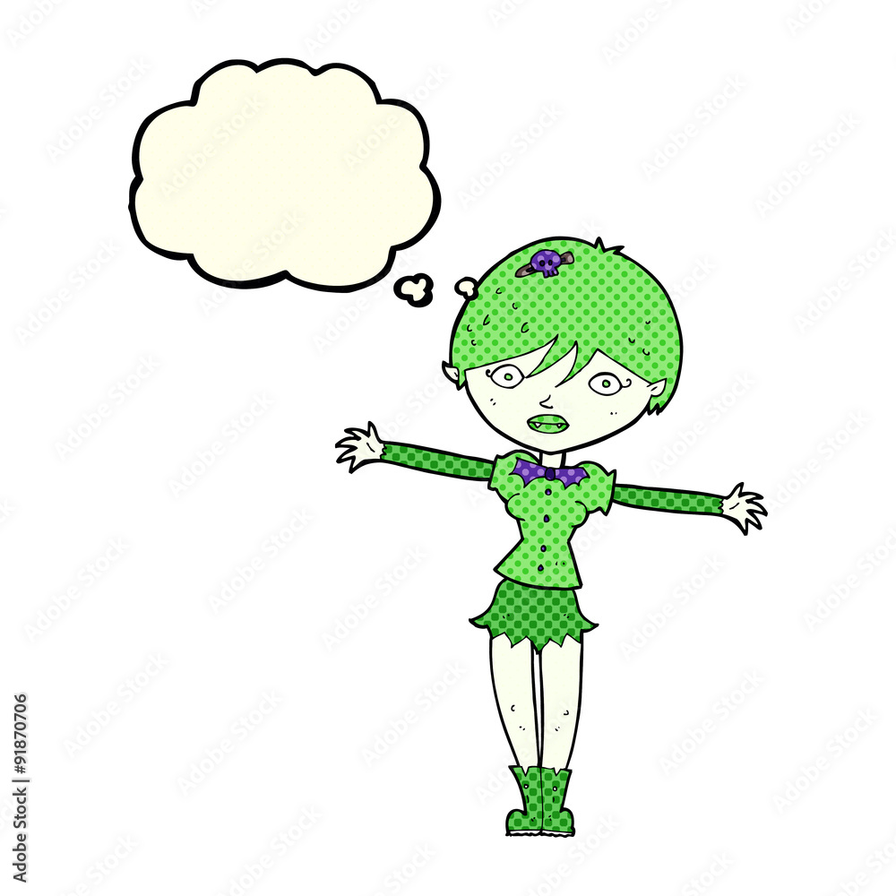 cartoon vampire girl with thought bubble cartoon vampire girl with thought bubble