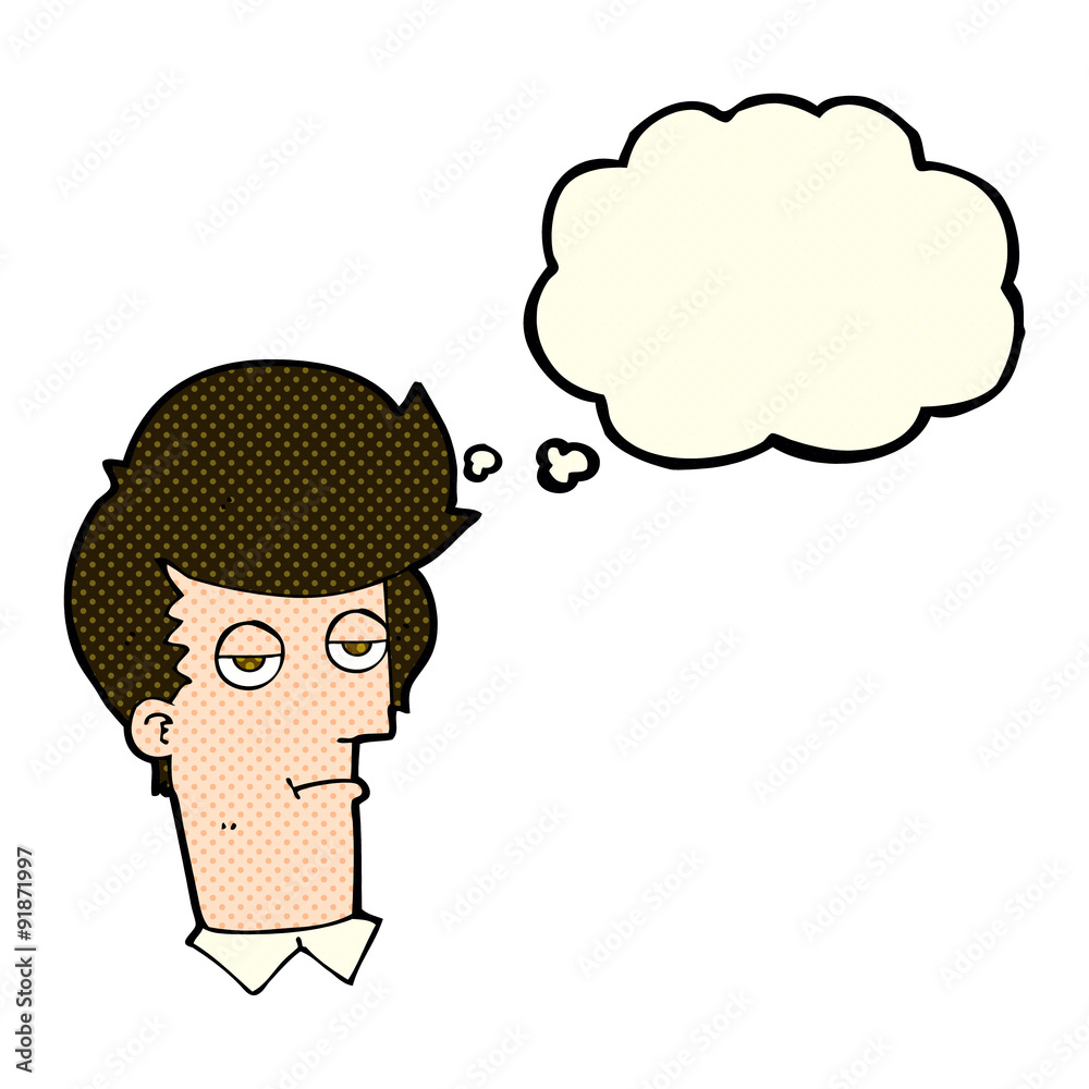 cartoon bored man with thought bubble cartoon bored man with thought bubble