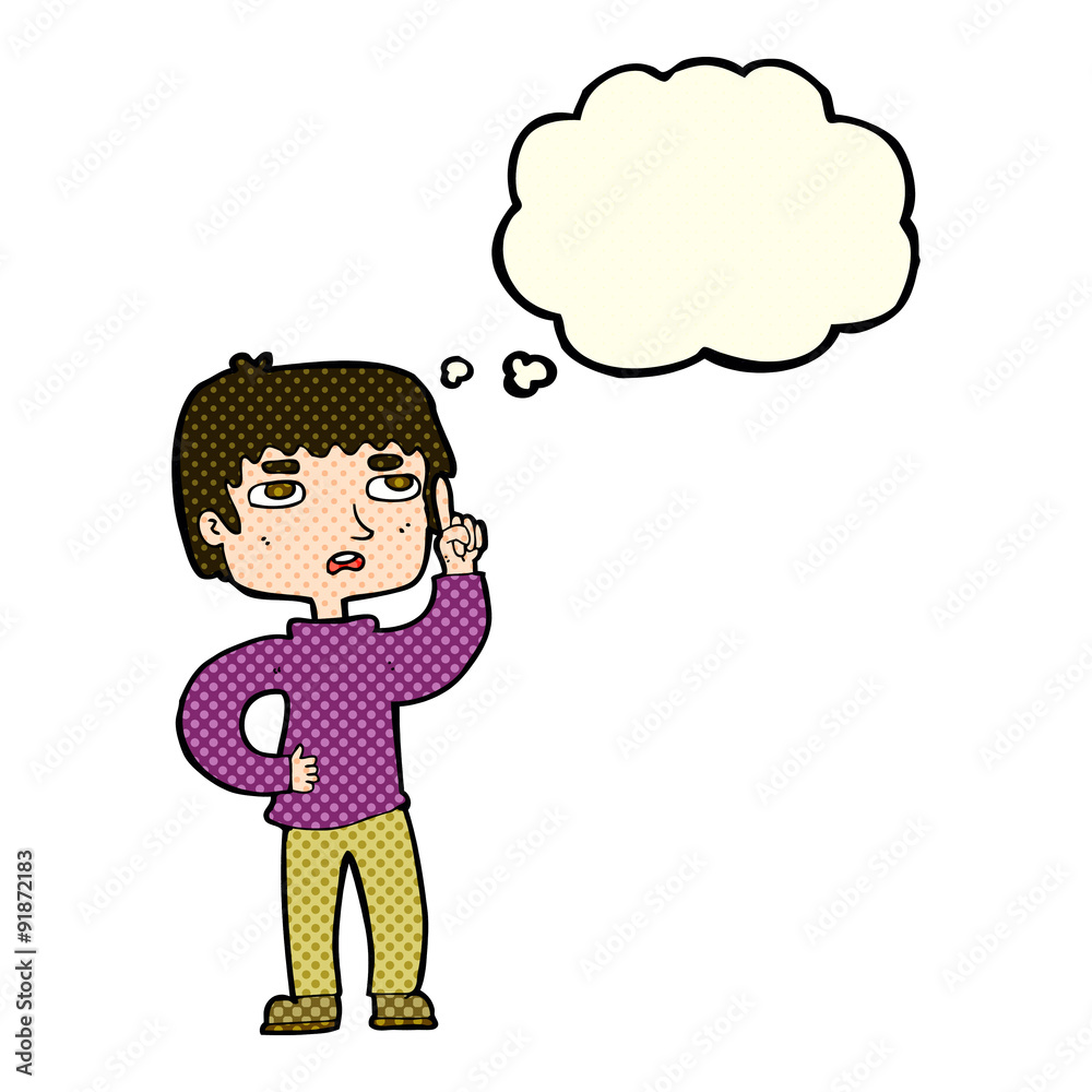 cartoon boy with question with thought bubble cartoon boy with question with thought bubble