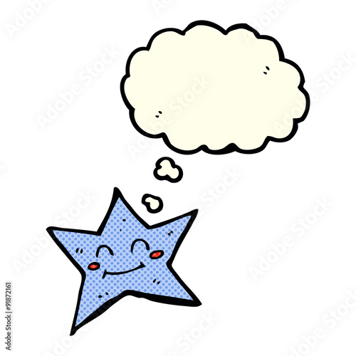 cartoon star character with thought bubble