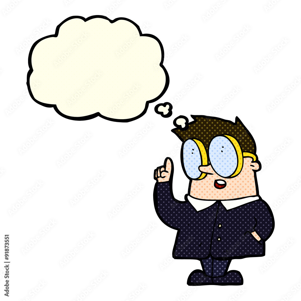 cartoon scientist with thought bubble cartoon scientist with thought bubble