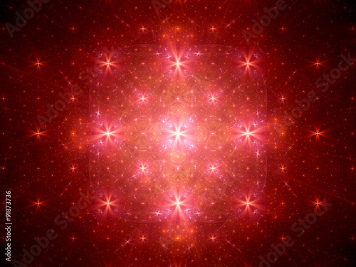 Red glowing stars fractal
