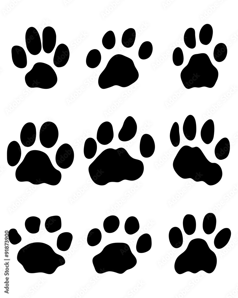 Black print of jaguar paw, vector 2 Black print of jaguar paw, vector 2