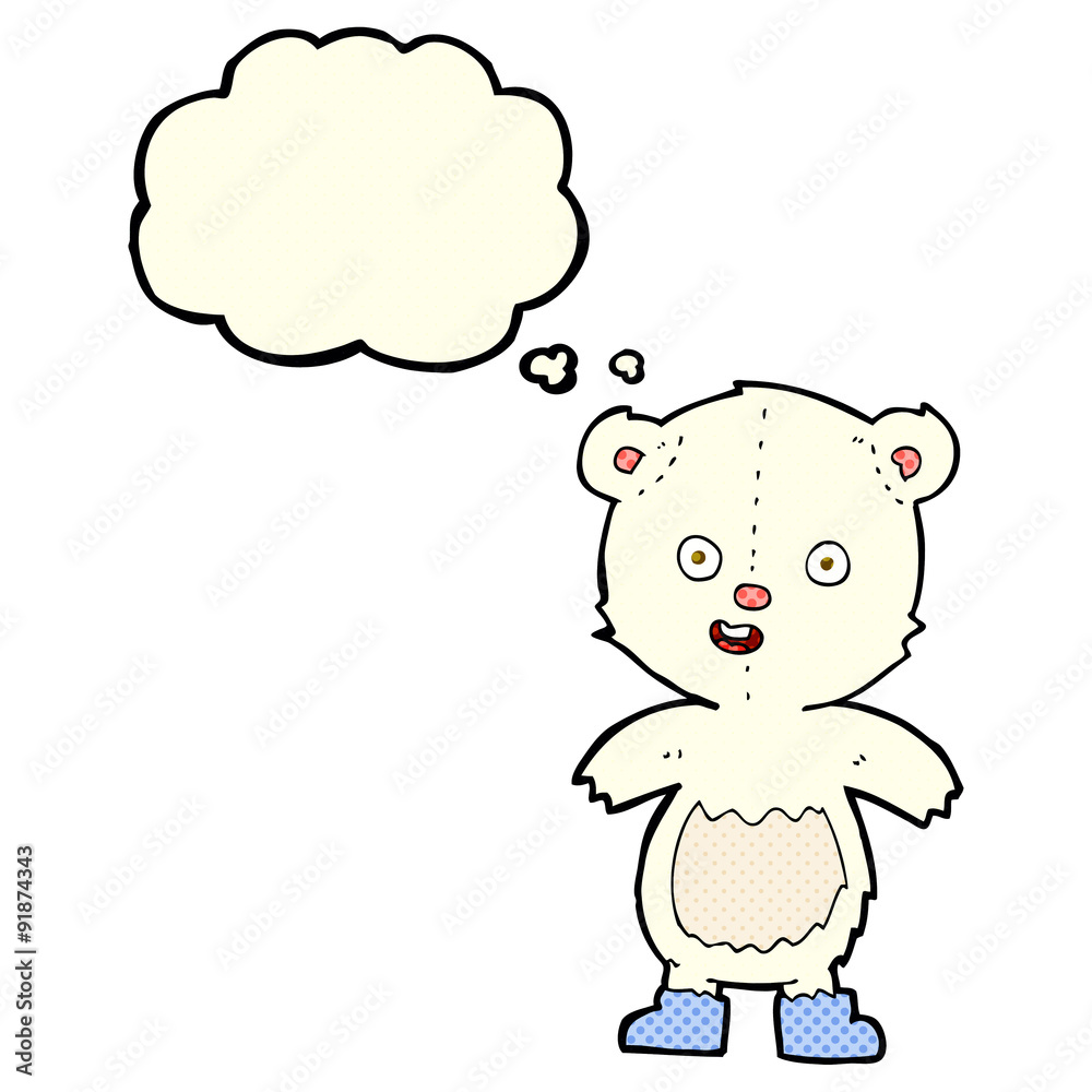 cartoon happy teddy bear in boots with thought bubble cartoon happy teddy bear in boots with thought bubble
