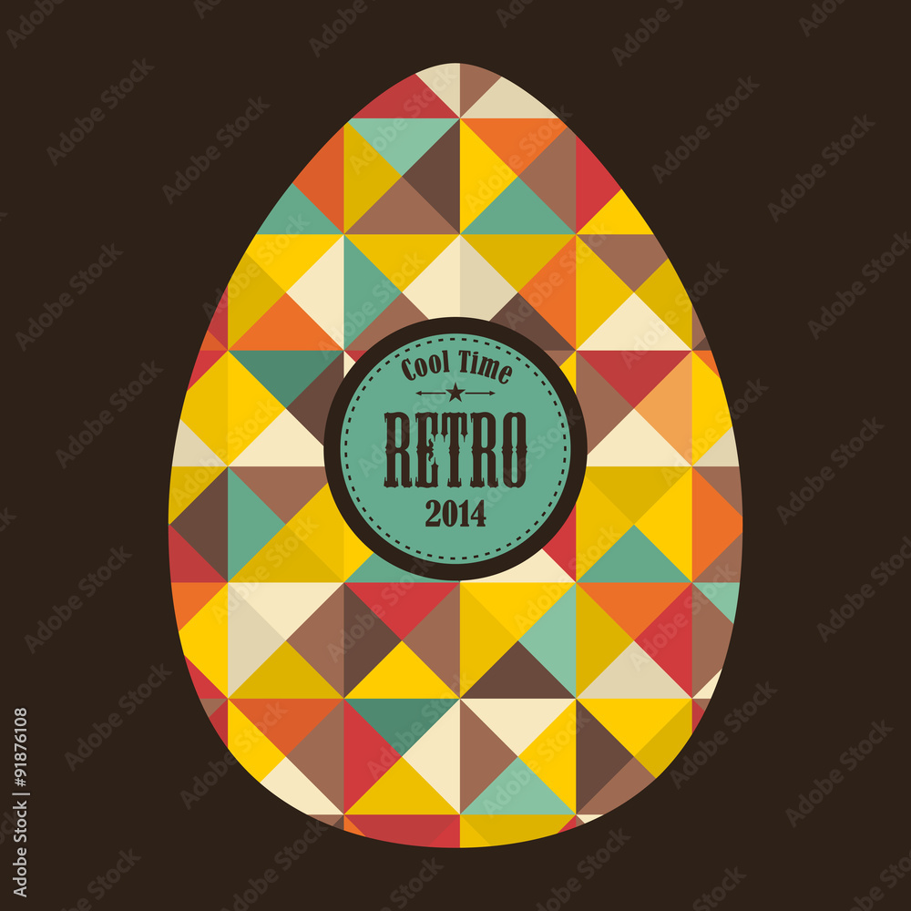 Easter egg in retro style.