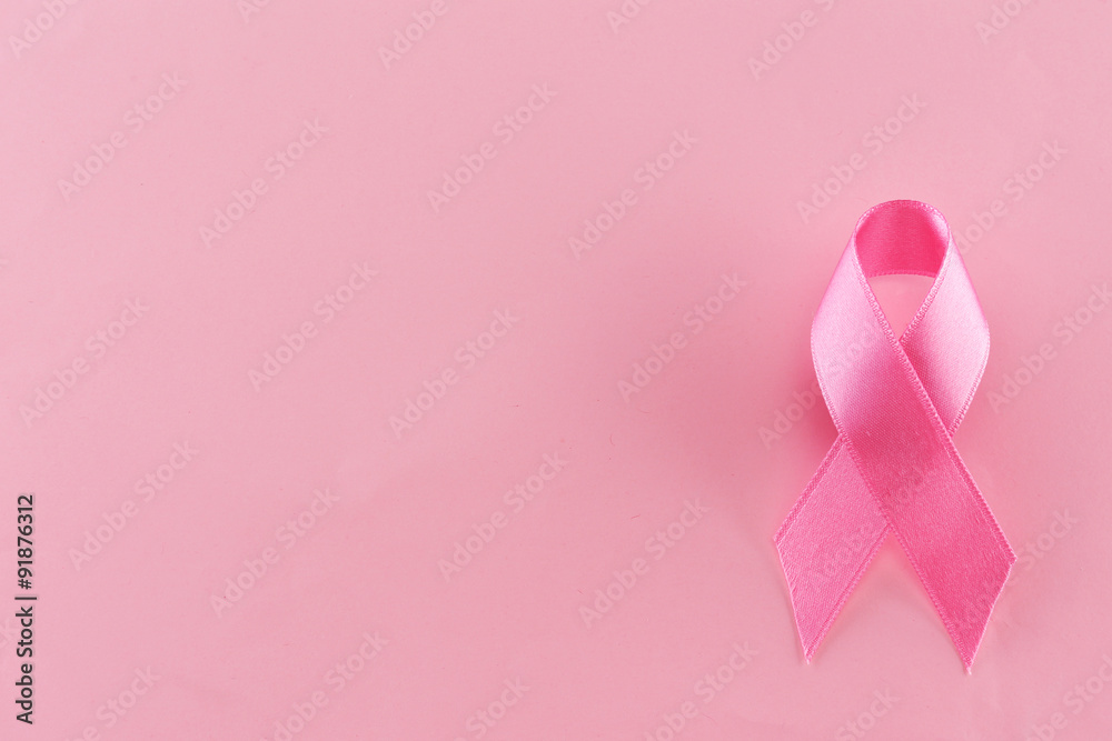 Satin ribbon sign on pink background Satin ribbon sign on pink background