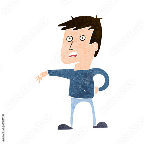 cartoon man making camp gesture