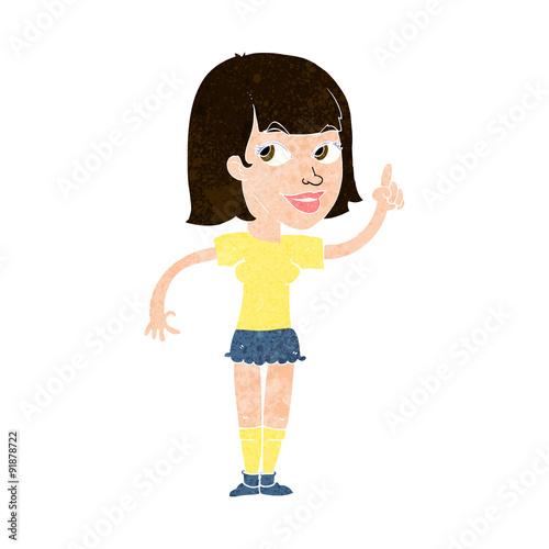 cartoon pretty girl with idea