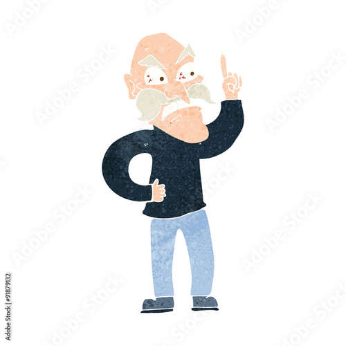 cartoon old man laying down rules