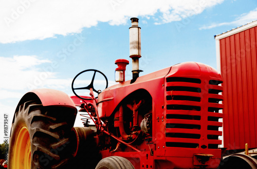Red Vintage Tractor