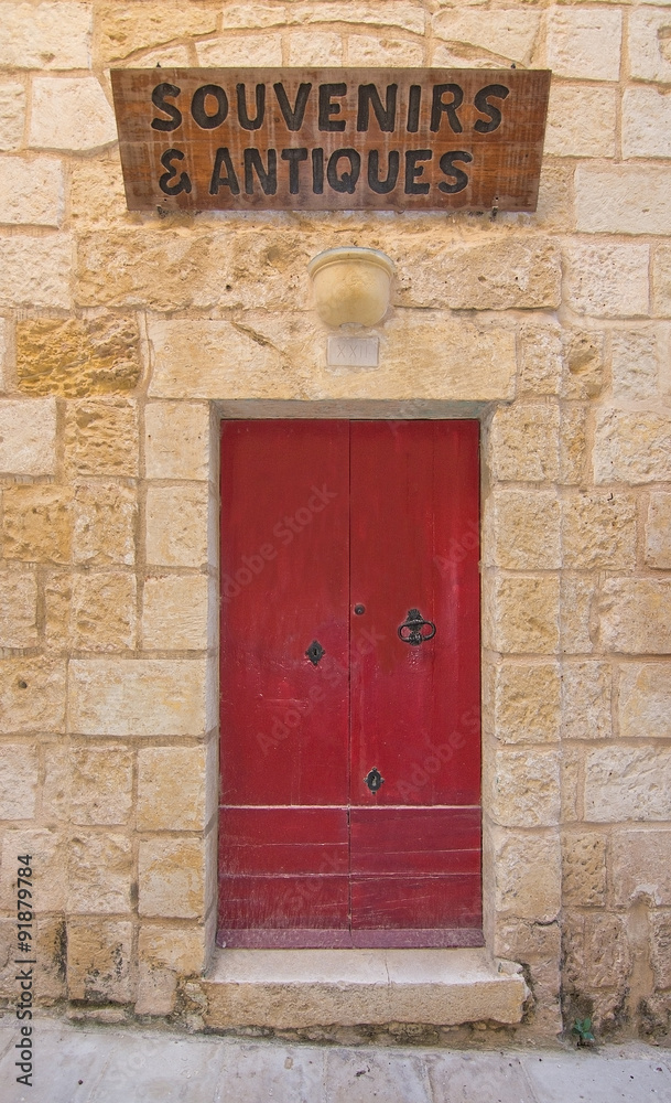 Fototapeta premium Red wooden door