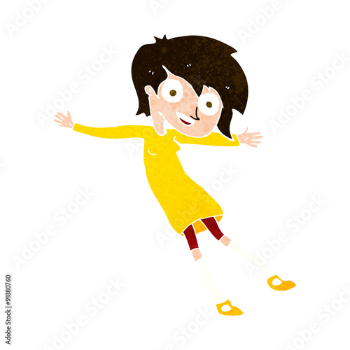 cartoon crazy excited girl