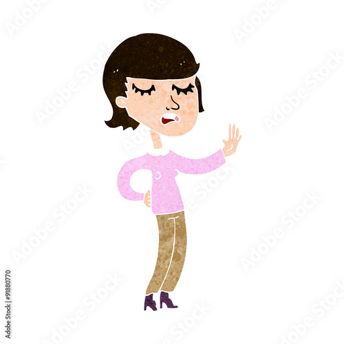 cartoon woman ignoring