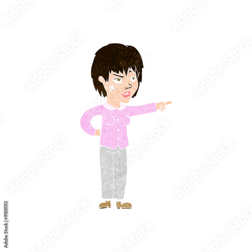 cartoon woman pointing