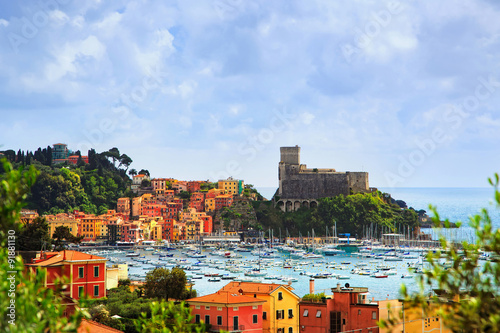 Lerici, harbor and village. Cinque terre, Ligury Italy